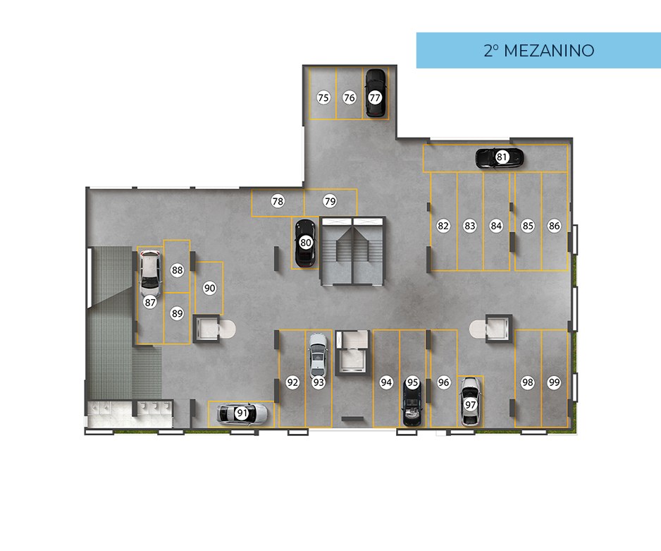 Planta · 2º mezanino (garagem)