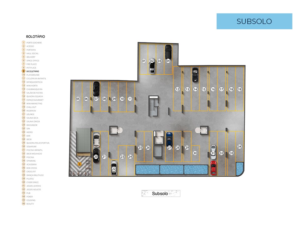 Planta · Subsolo (garagem)