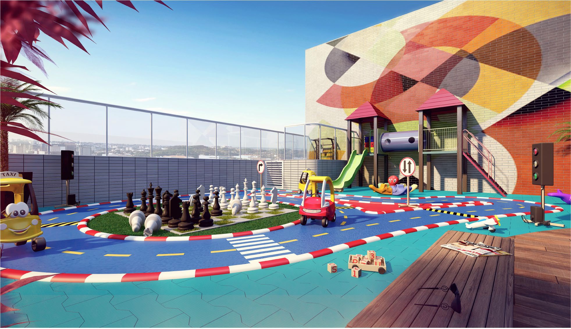 Lazer · Playground e ciclovia infantil
