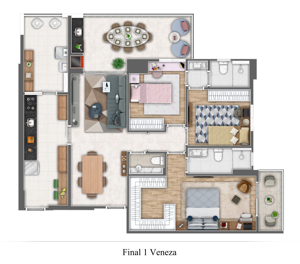 Planta · Veneza final 1 — 100 m² (fora da tabela de agosto)