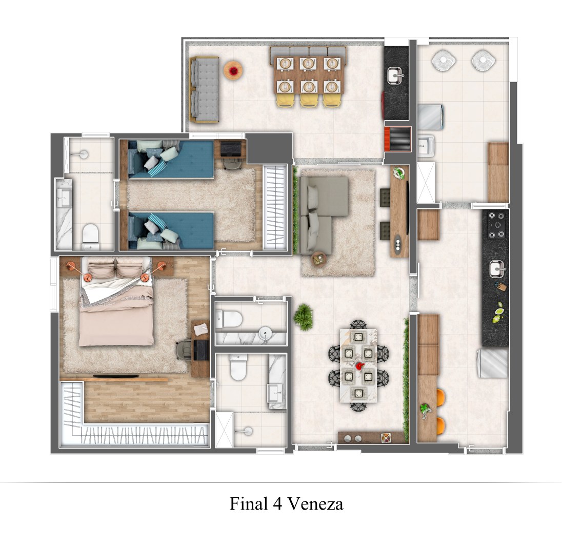 Planta · Veneza final 4 — 87 m² (fora da tabela de agosto)