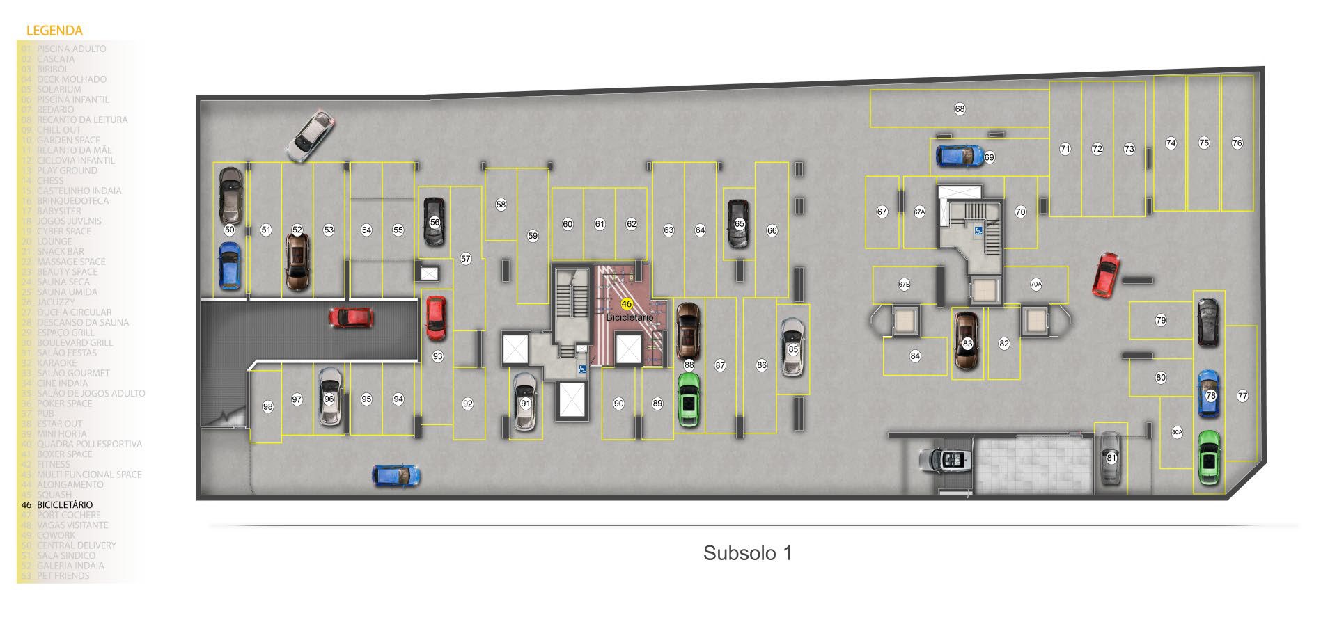 Planta · Subsolo 1 (garagem)