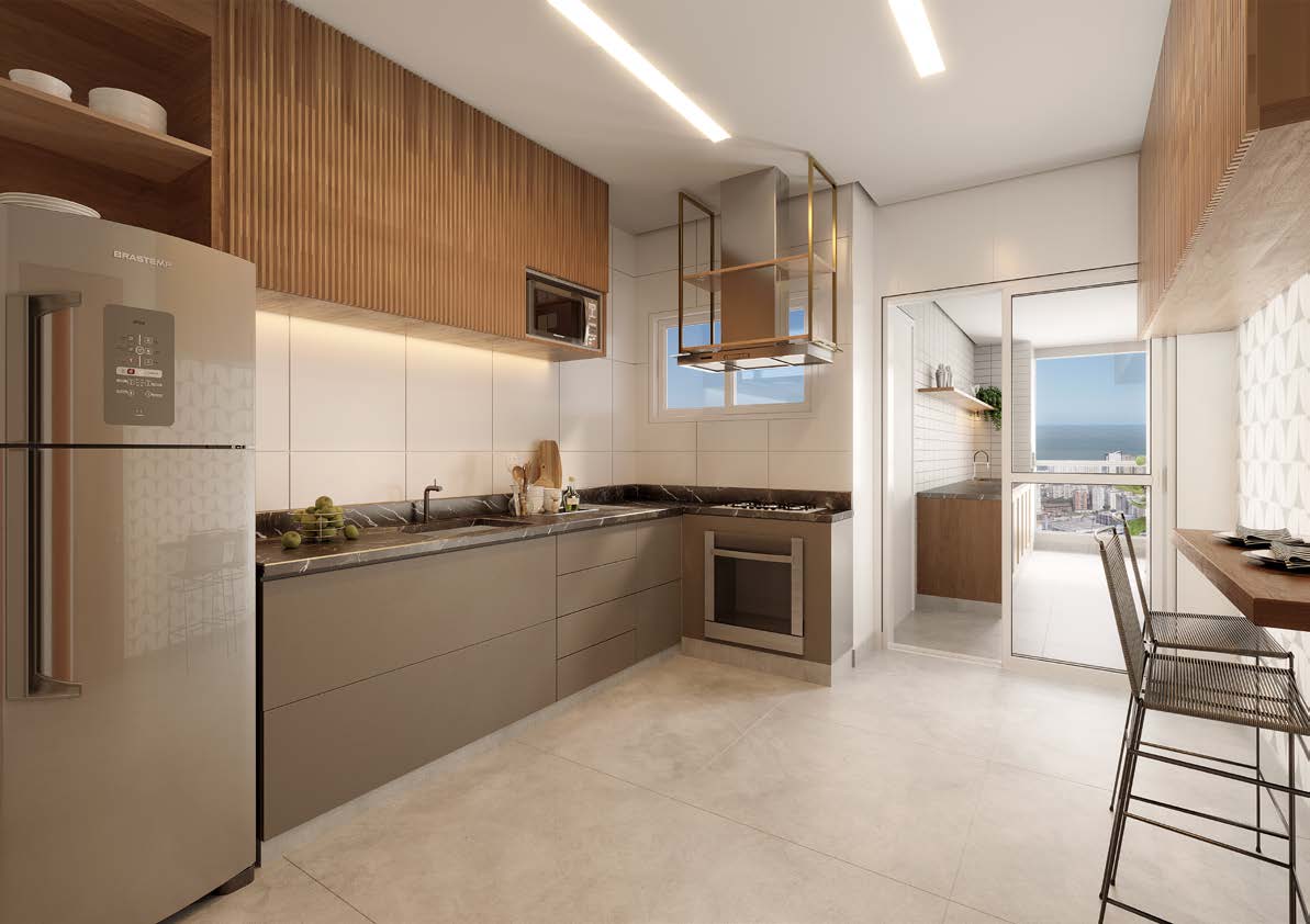 Ambiente · Cozinha com acesso à varanda gourmet