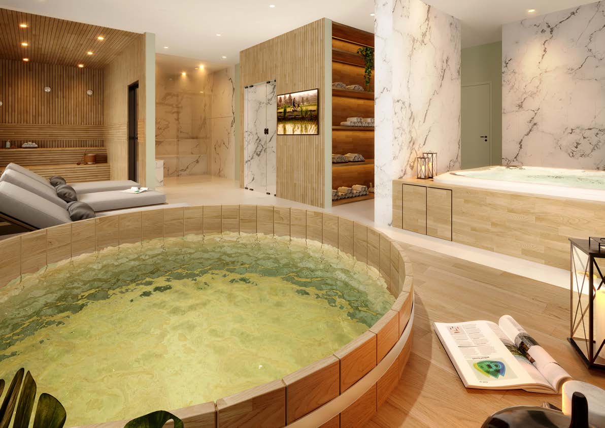 Lazer · SPA — sauna, descanso e hidromassagem