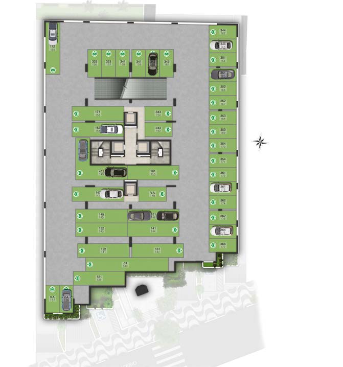 Planta · 3º mezanino de garagem