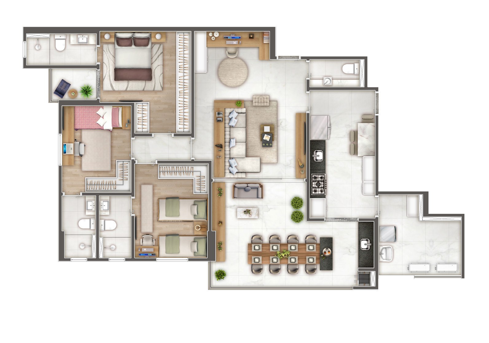 TIPOLOGIA 3 SUITES 126,85 m2 · 01-planta-3-suites-2-vagas-p40