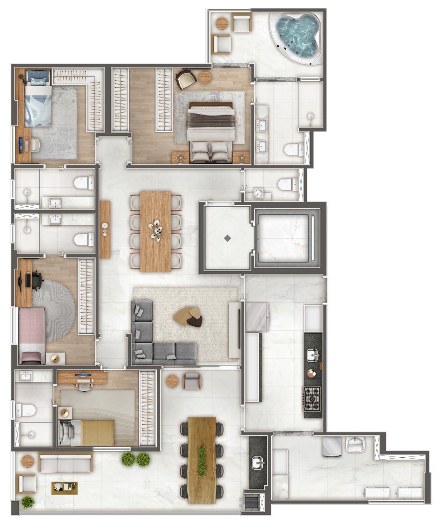 PLANTAS OUTRAS TIPOLOGIAS · planta-4-suites-3-vagas-17o-ao-19o-andar-p45