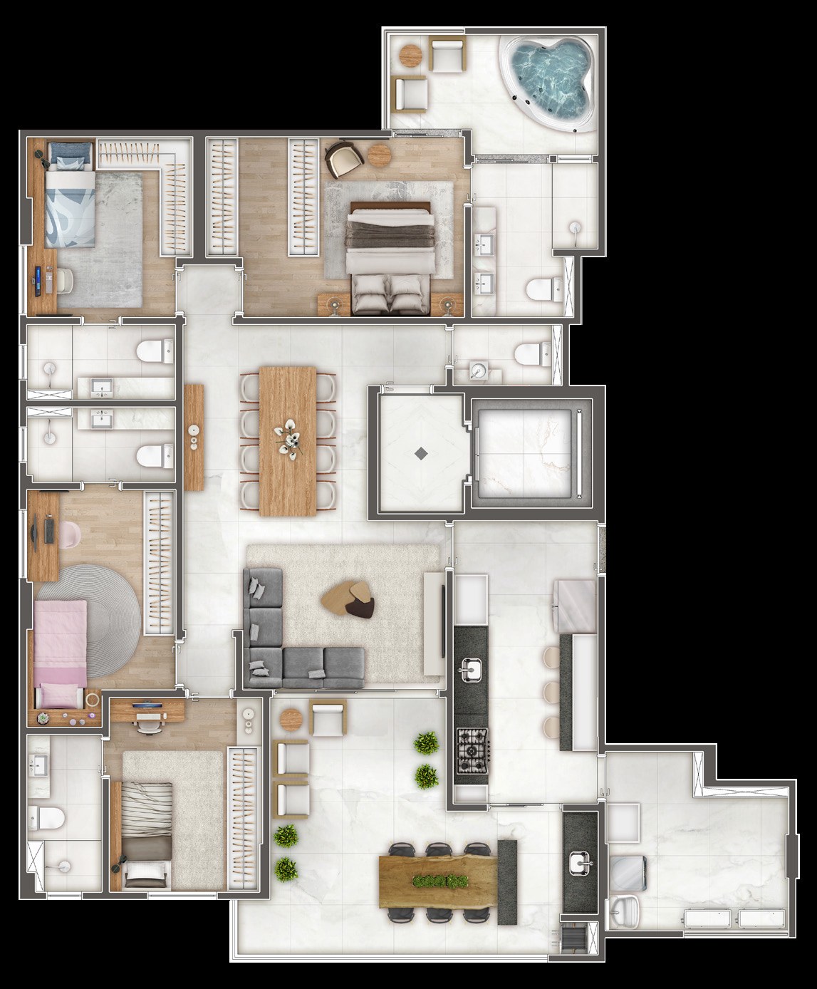 PLANTAS OUTRAS TIPOLOGIAS · planta-4-suites-3-vagas-20o-ao-30o-andar-p46