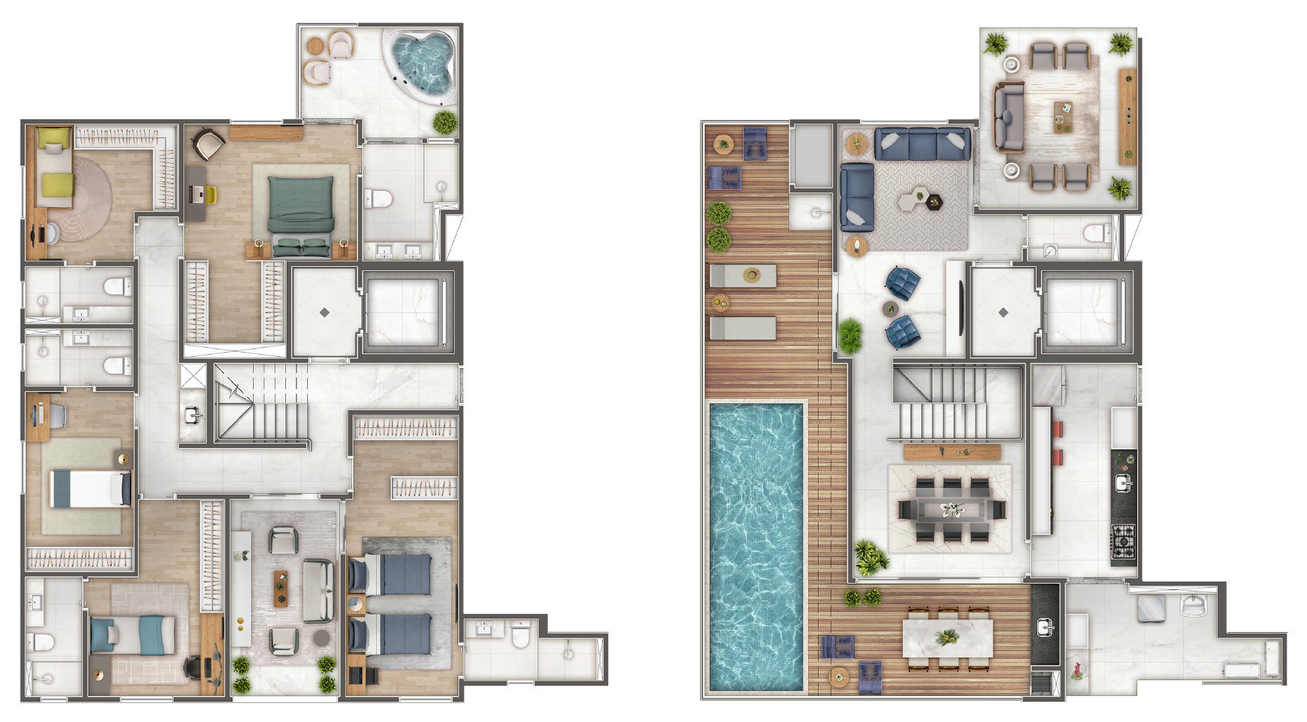 PLANTAS OUTRAS TIPOLOGIAS · planta-cobertura-duplex-5-suites-4-vagas-p53