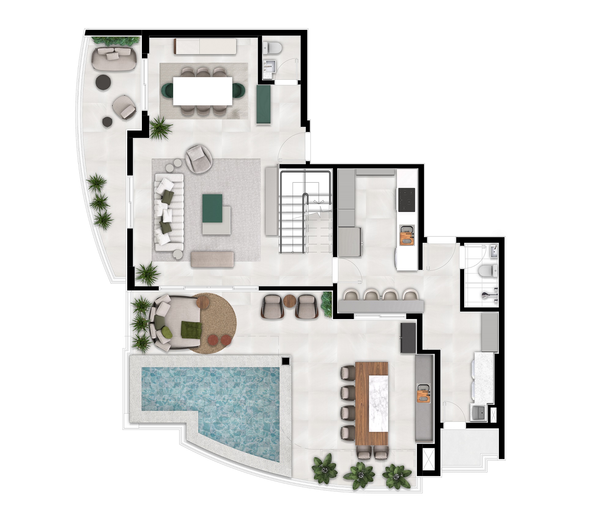 COB 300m² · PLANTA COBERTRA INFERIOR