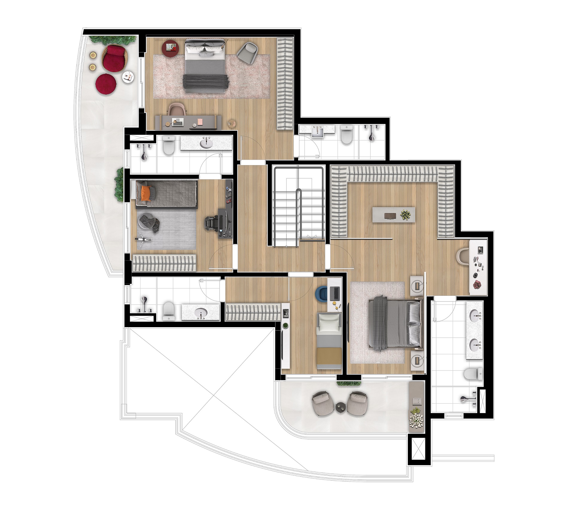 COB 300m² · PLANTA COBERTURA SUPERIOR