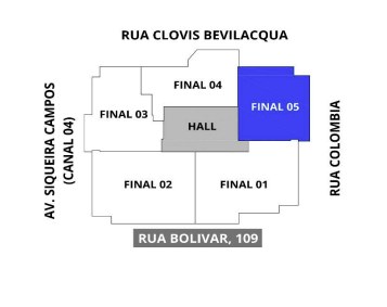 Disposição das plantas — pavimento tipo (Finais 01–05)