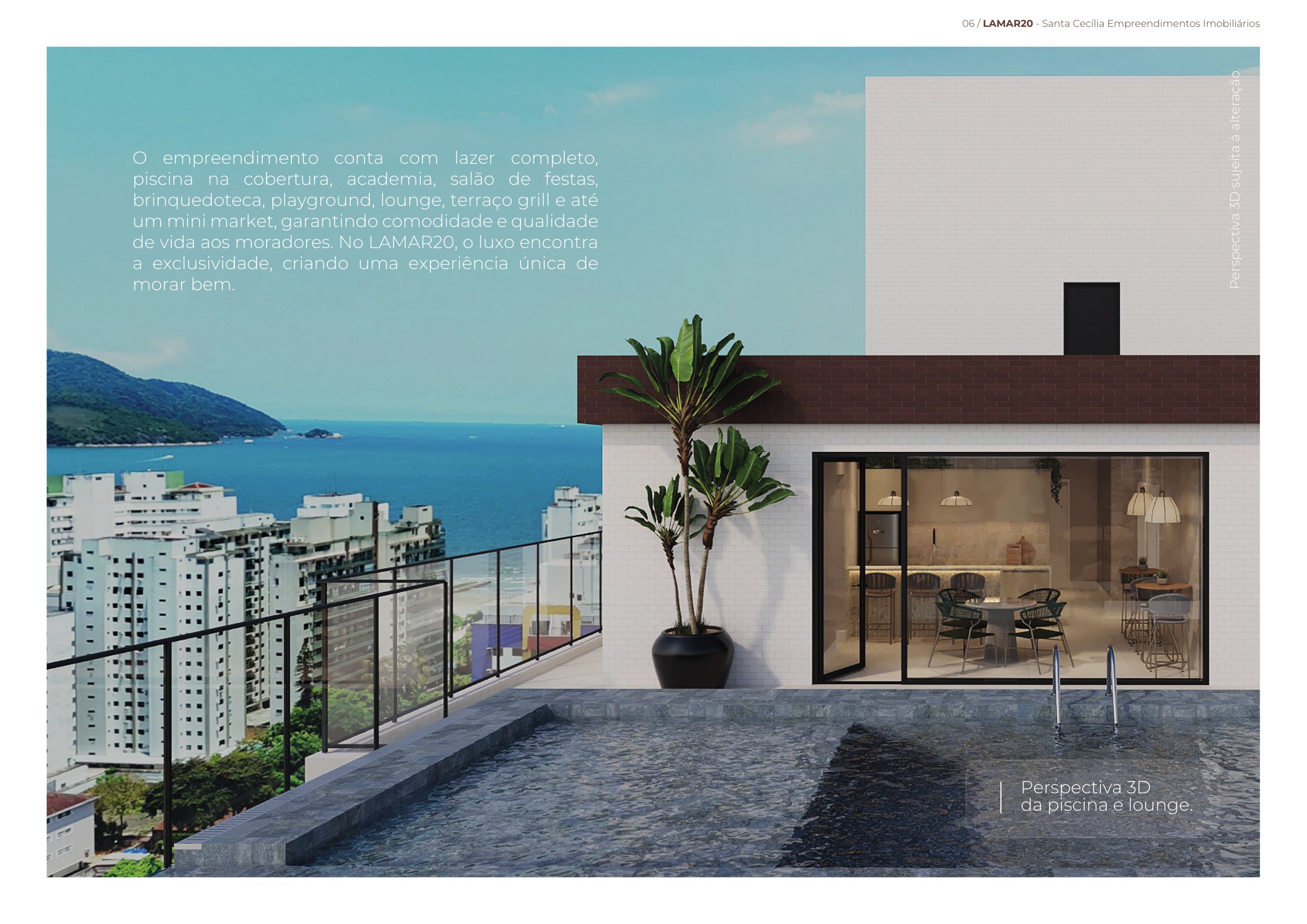 PERSPECTIVAS · Piscina e lounge da cobertura