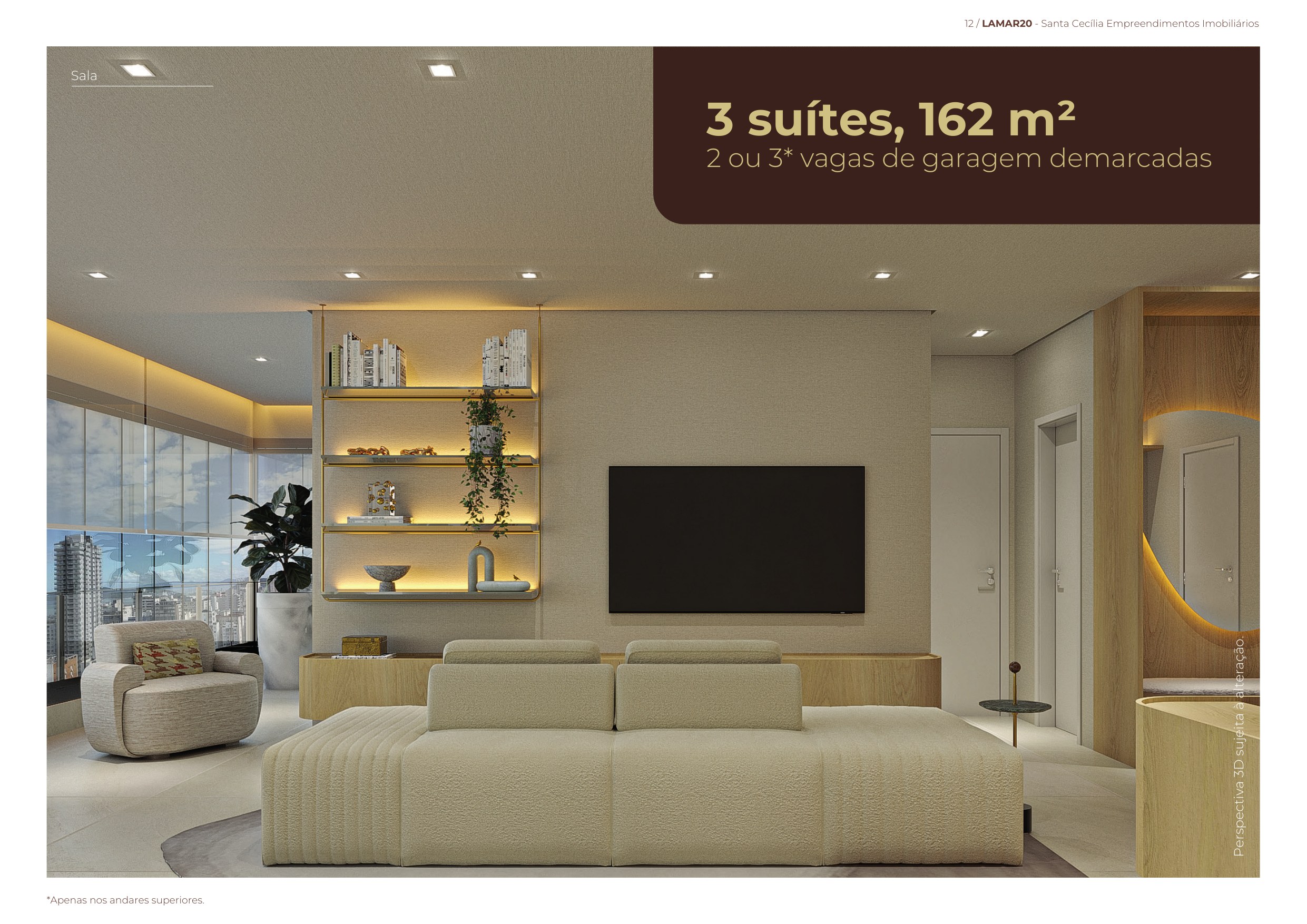 TIPOLOGIA 162 m² · 3 suítes — Sala