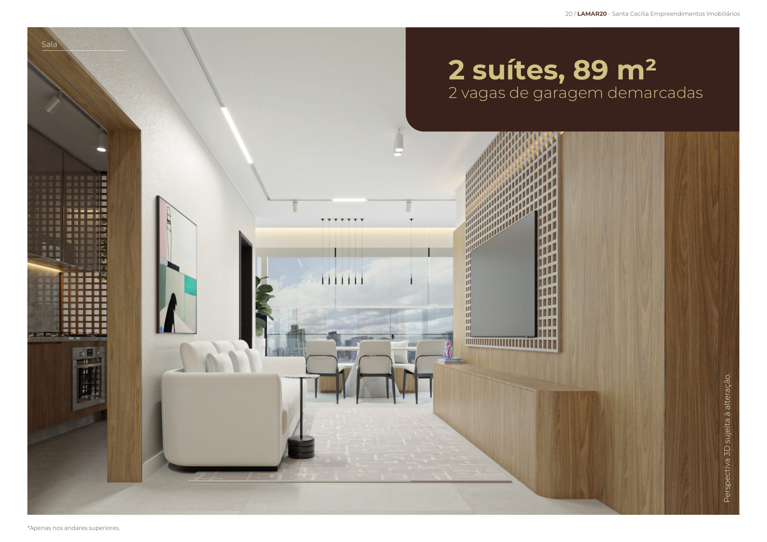 TIPOLOGIA 89 m² · 2 suítes — Sala 1