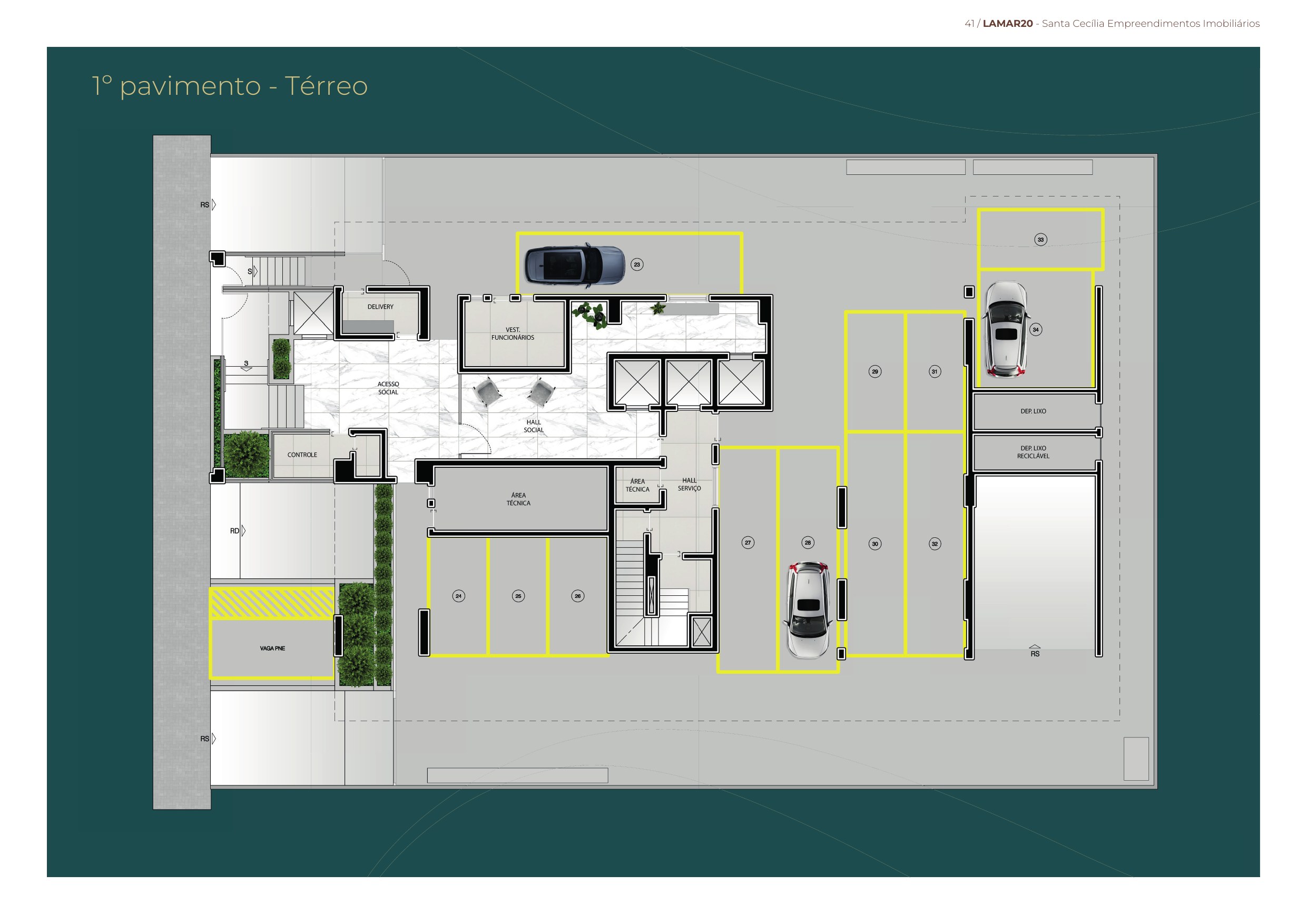 PLANTAS GARAGEM · 1º pavimento (térreo)