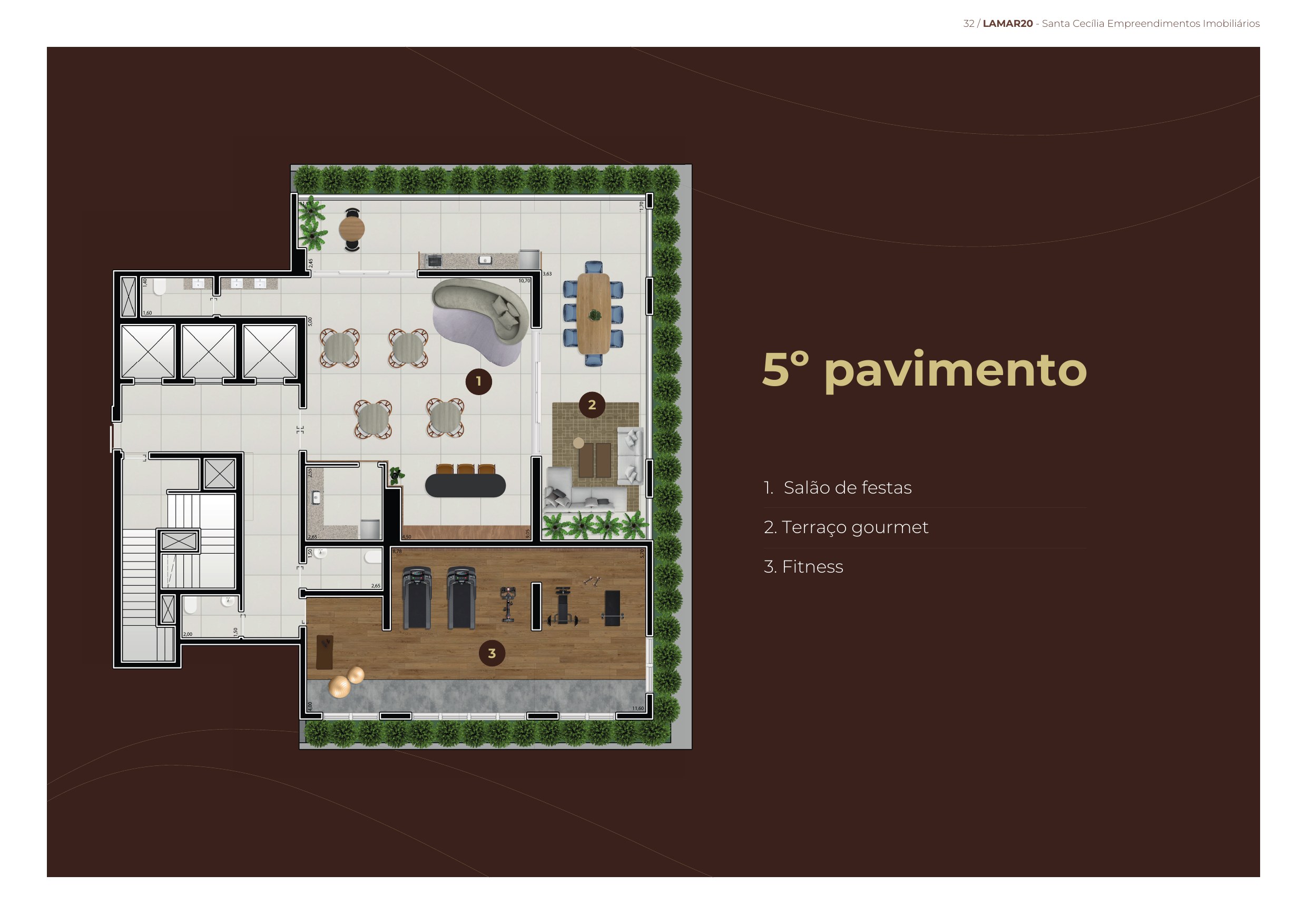 PLANTAS ÁREA COMUM · 5º pavimento (salão de festas, terraço gourmet, fitness)